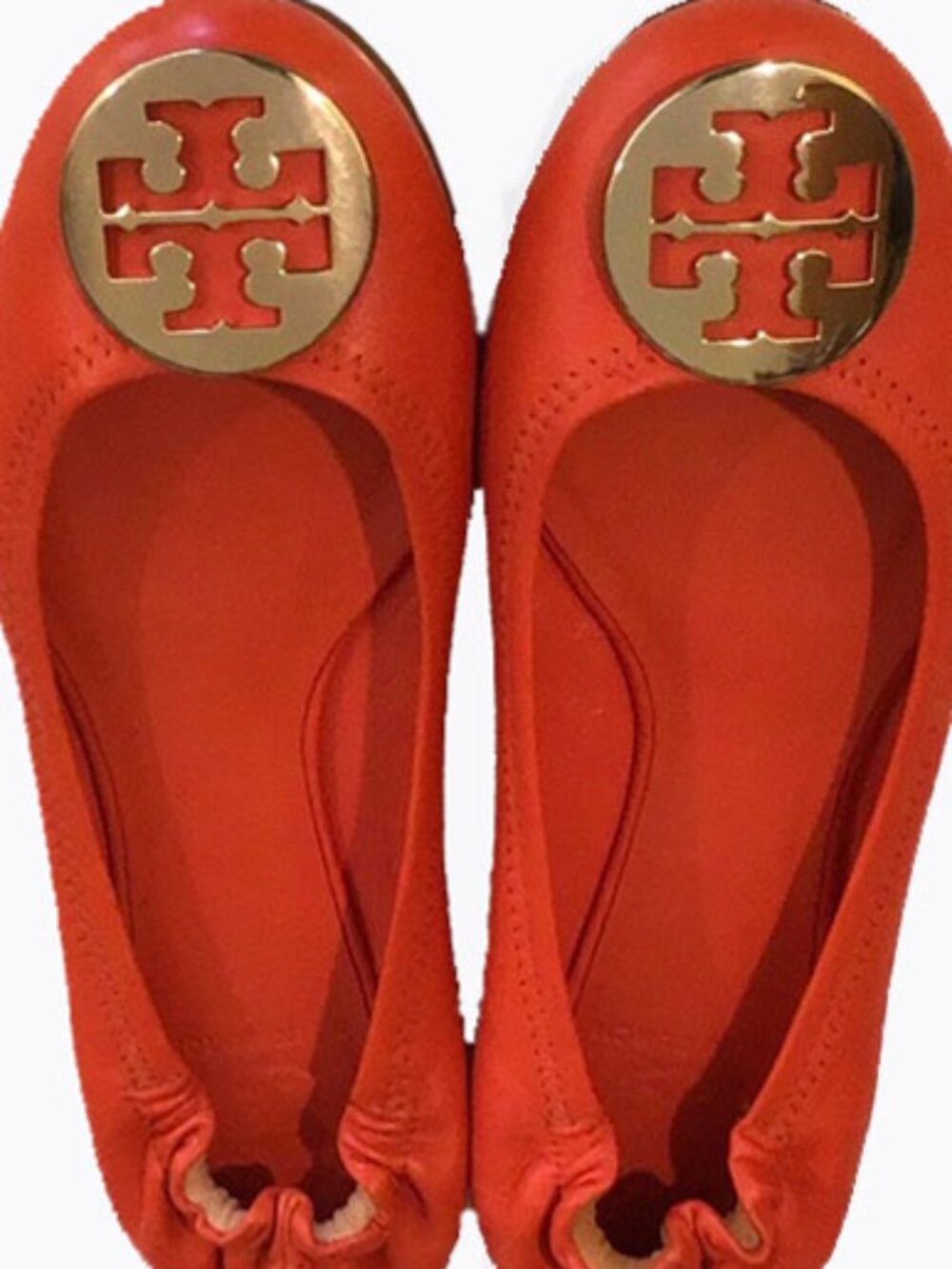 TORY BURCH Vibrant Orange Leather Minnie Ballet Flats Size 7 -Same Day Shipping* - Picture 8 of 10